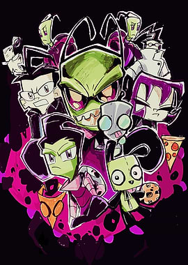 Invader Zim Cartoon Character Group
