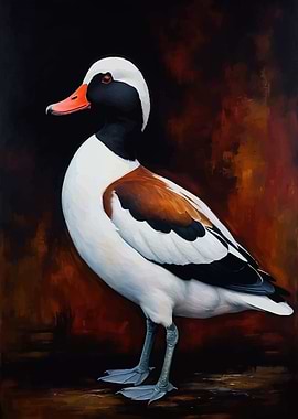 Elegant Duck Portrait Painting