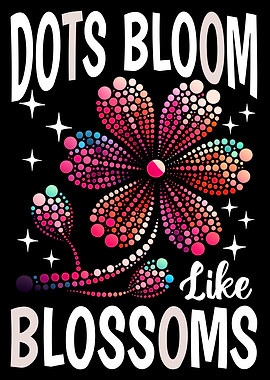 Colorful Dot Art Flower