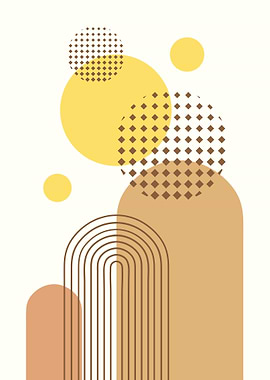 Abstract Geometric Shapes in Earth Tones