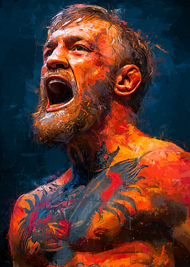 Conor McGregor Portrait - Fiery Intensity