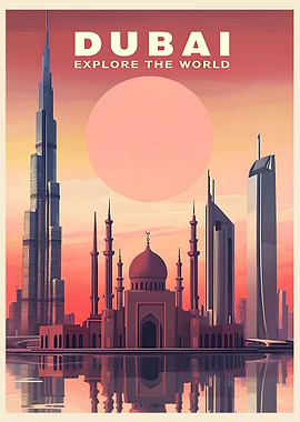 Dubai Travel Poster Art