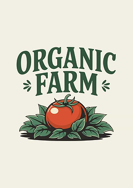 Organic Farm Tomato Illustration