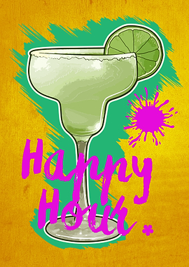 Happy Hour Margarita Illustration