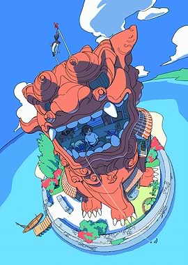 Shisa Island Illustration