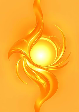 Abstract Orange Swirl with Light Center