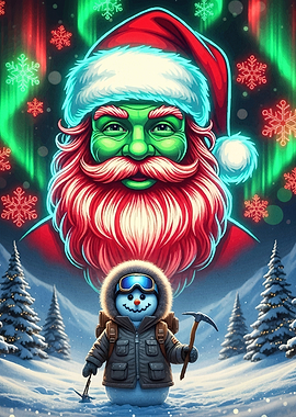 Winter Adventure Santa Snowman