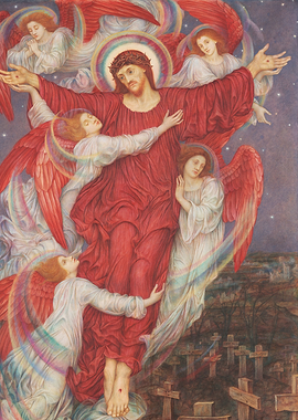 Christ's Resurrection with Angels and Cemetery