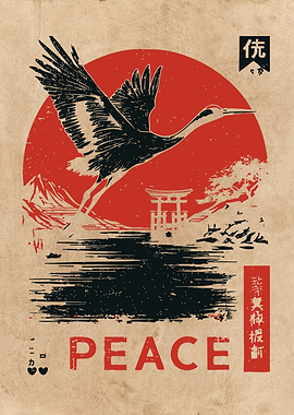 Crane Peace Japanese Art