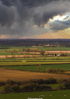 Somerton Castle in a Dramatic Landscape with Stormy Sky