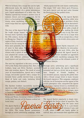 Aperol Spritz Cocktail on Text Background
