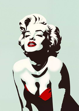Vintage Hollywood Icon Pop Art Portrait