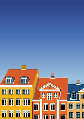 Copenhagen's city skyline and architecture of Nyhavn