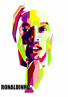 Ronaldinho Colorful Pop Art Portrait