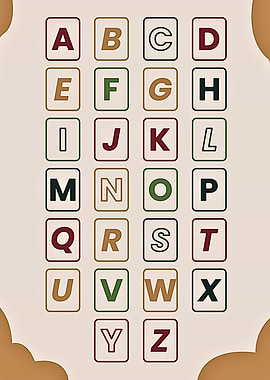 Alphabet Chart with Colorful Letter Blocks