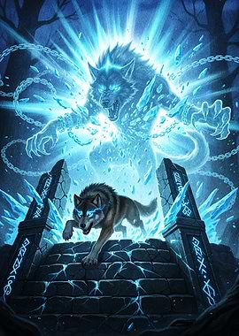 Mystical Wolf Transformation Digital Art