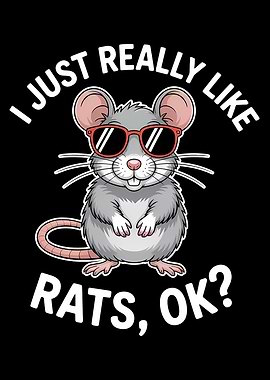 Cool Rat Cartoon with Sunglasses