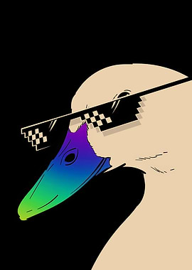 Cool Duck with Pixel Sunglasses
