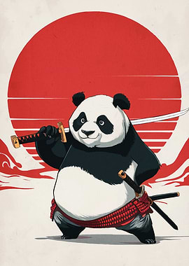Panda Samurai Katana Sun