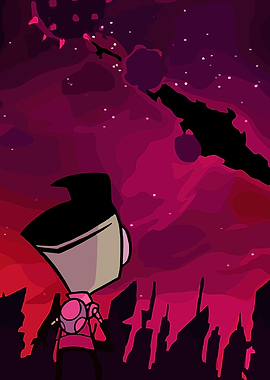 Invader Zim gazes at the cosmos