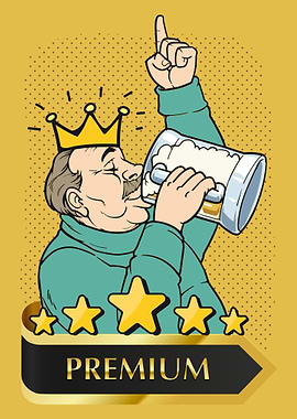 Premium Beer King Illustration