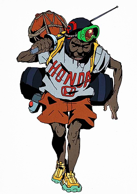 Honda-themed character illustration