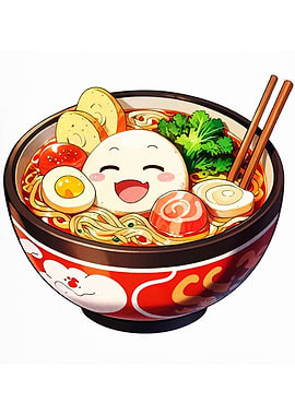 Cute Ramen Bowl Illustration