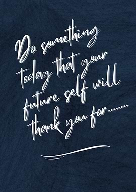 Inspirational Quote on Dark Blue Background