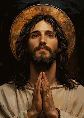 Portrait of Jesus Christ in Prayer