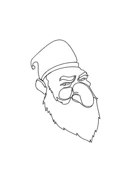 Funny Santa Claus Minimalist Line