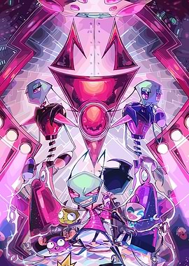 Invader Zim and crew cartoon art