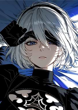 Anime Girl with Blindfold and Blue Eyes