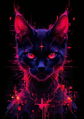 Cyberpunk Cat Portrait