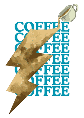 Coffee Lightning Bolt Illustration