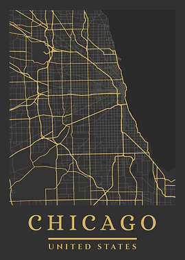 Chicago Map Art Print
