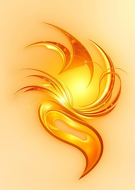 Abstract Golden Swirls on Light Background