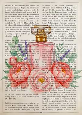 Perfume Bottle on Text Background