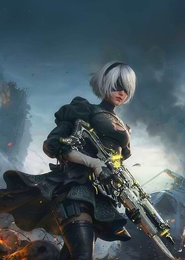 2B Nier Automata Digital Art