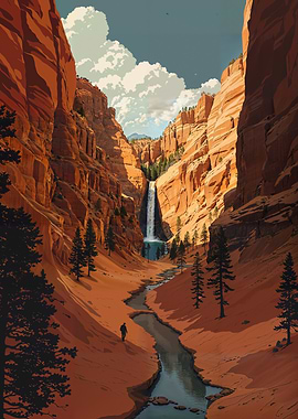 Canyon Waterfall Landscape