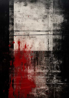 Abstract Red and Black Art