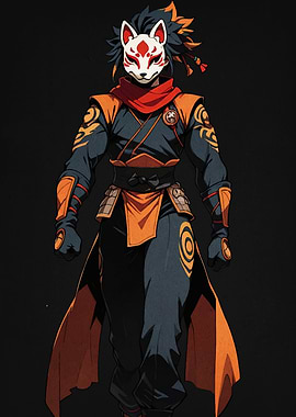 Masked Warrior in Dark Attire