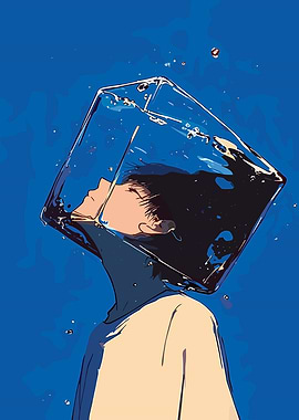 Water Cube Anime Character Illustration