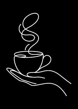 Minimalist Coffee Cup Line Art