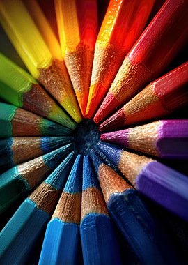 Colorful Pencils Circle