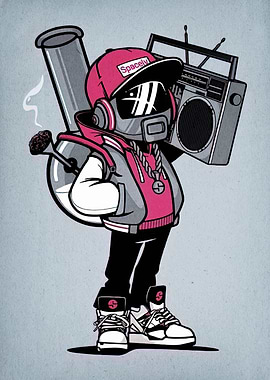 Spacely Character with Boombox and Bong