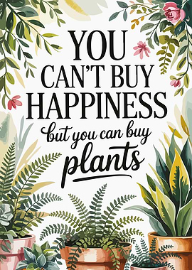 Buy Plants for Happiness Watercolor Art