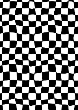 Distorted Black and White Checkerboard Pattern