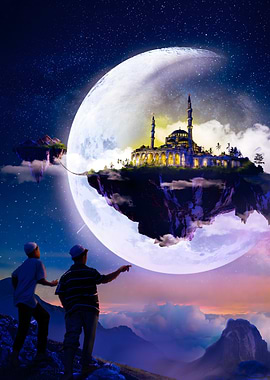 Fantasy Mosque on Moon