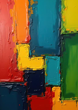 Colorful Abstract Oil Painting