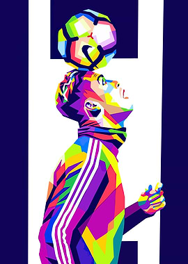 Colorful Soccer Player Pop Art